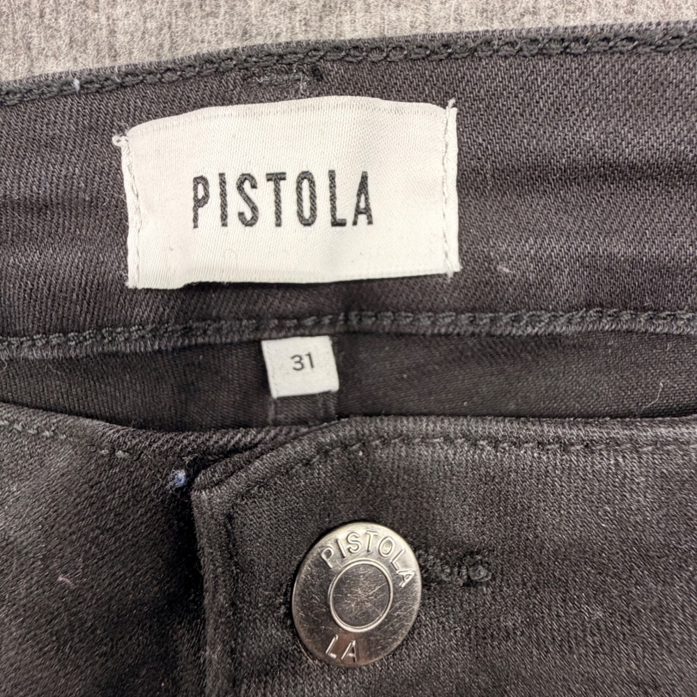 Pistola Women Black Coated High Rise Skinny Jeans Size 31 Slim Fit Pants - Picture 4 of 10
